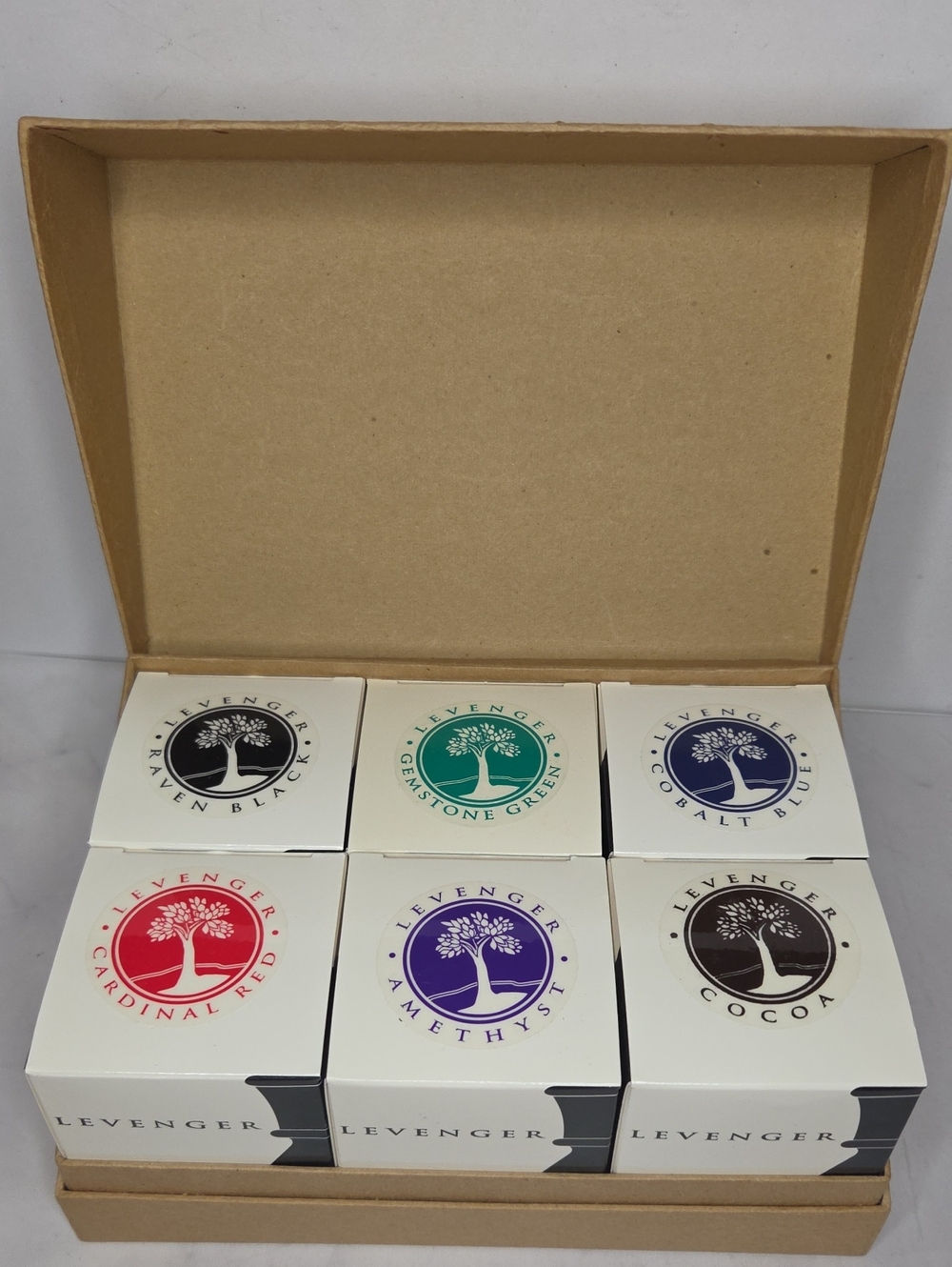 Levenger Fountain Pen Ink Set In Box (6) EUC